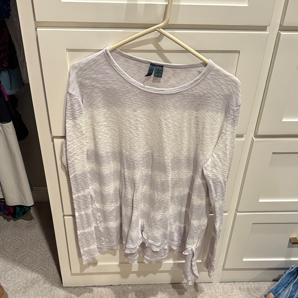 Anthropologie White Long Sleeve Top